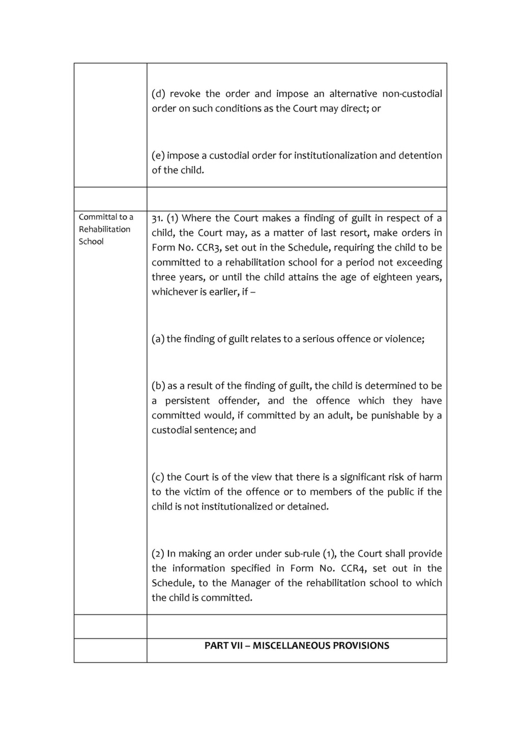 The Children in Conflict with the Law (Practice and Procedure) Rules ...